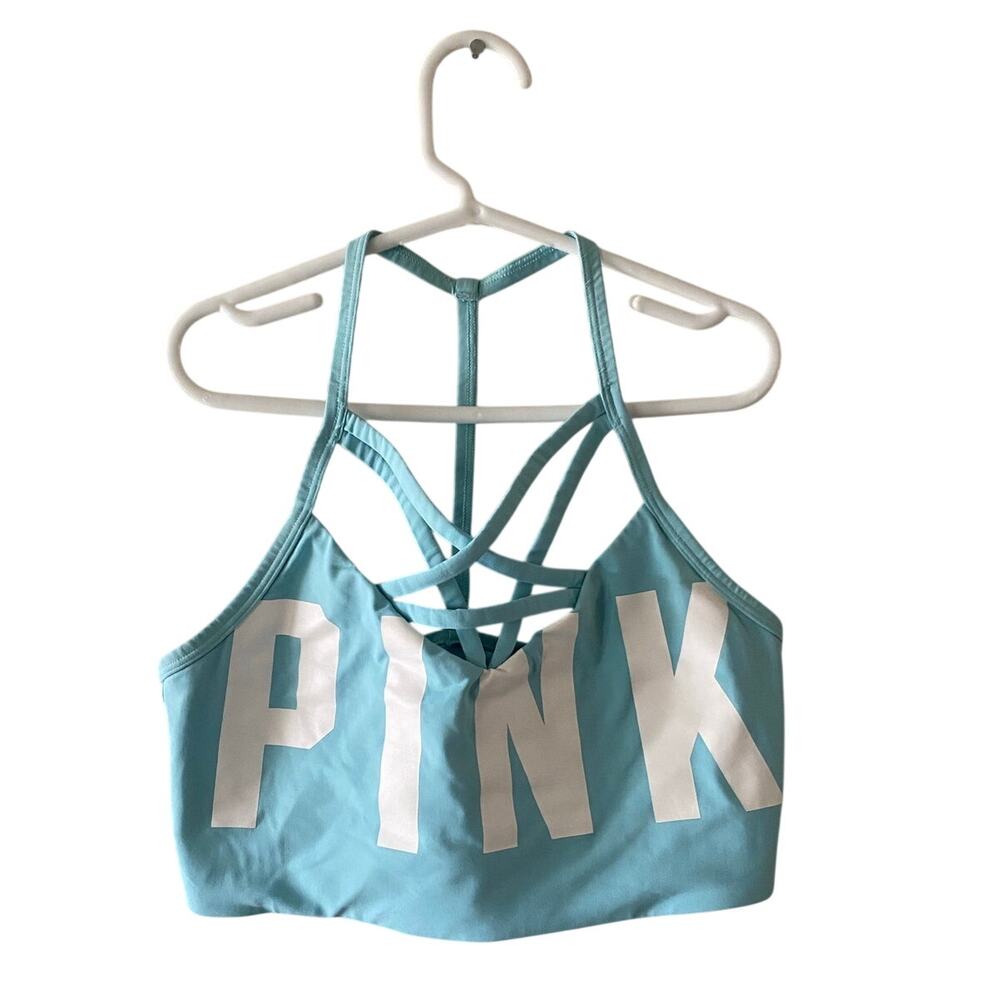 Victorias Secret PINK Ultimate Unlined Blue Sports Bra Athletic Size Small